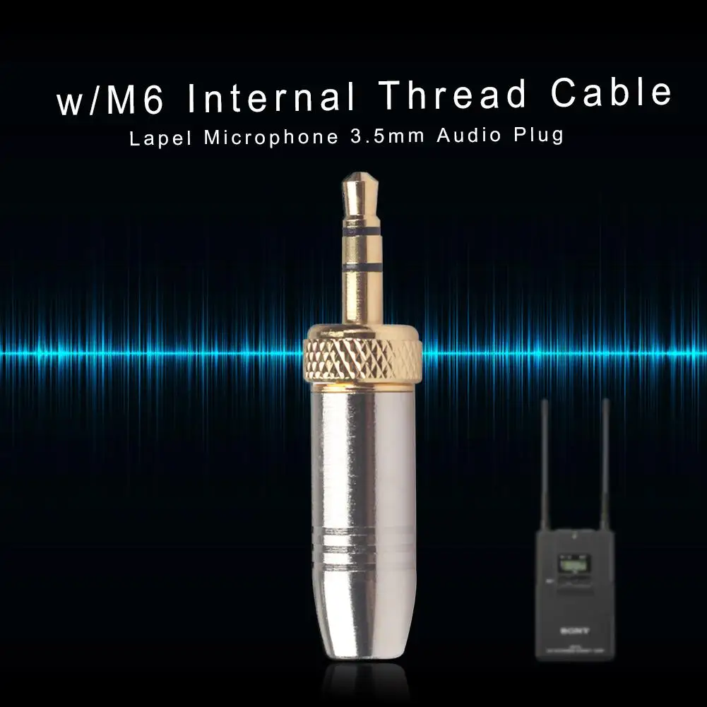 

3.5mm Lapel Microphone Cable Copper Nickel Plated Housing Thickened Solder with Thread for Sony Wireless Microphone Transmitter