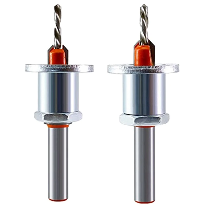 

2 Pack 8Mm Metal Drilling Wood Drill Bits Part With Depth Stop For Woodworking, Plastic, Drilling