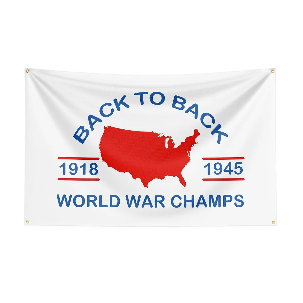 

3x5 Ft World War Champs Flag Back to Back Banner with 4 Grommets