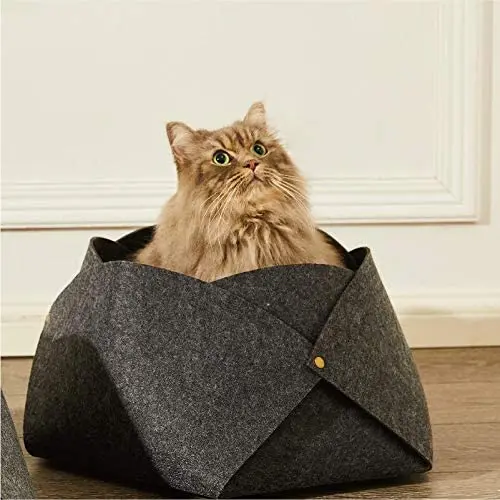 

Felt Bed with Scratching Pad for Cats and KittensUpin Fashional Indoor Cat House Modern Leisure Outdoor Cat cave