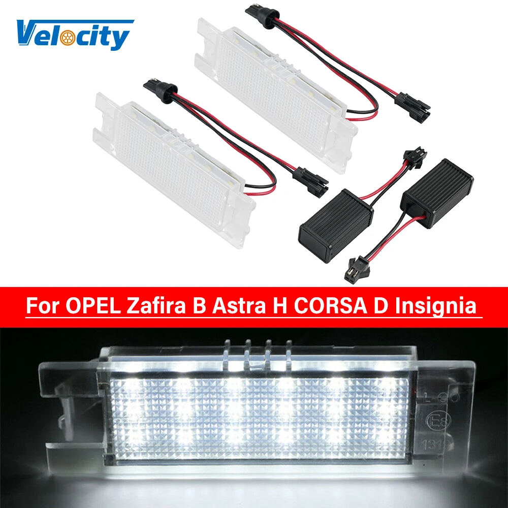 

2Pcs Number License Plate White Light Canbus No Error For Opel Corsa E Astra H K Insignia Meriva Adam Zafira B Luz Car-Styling