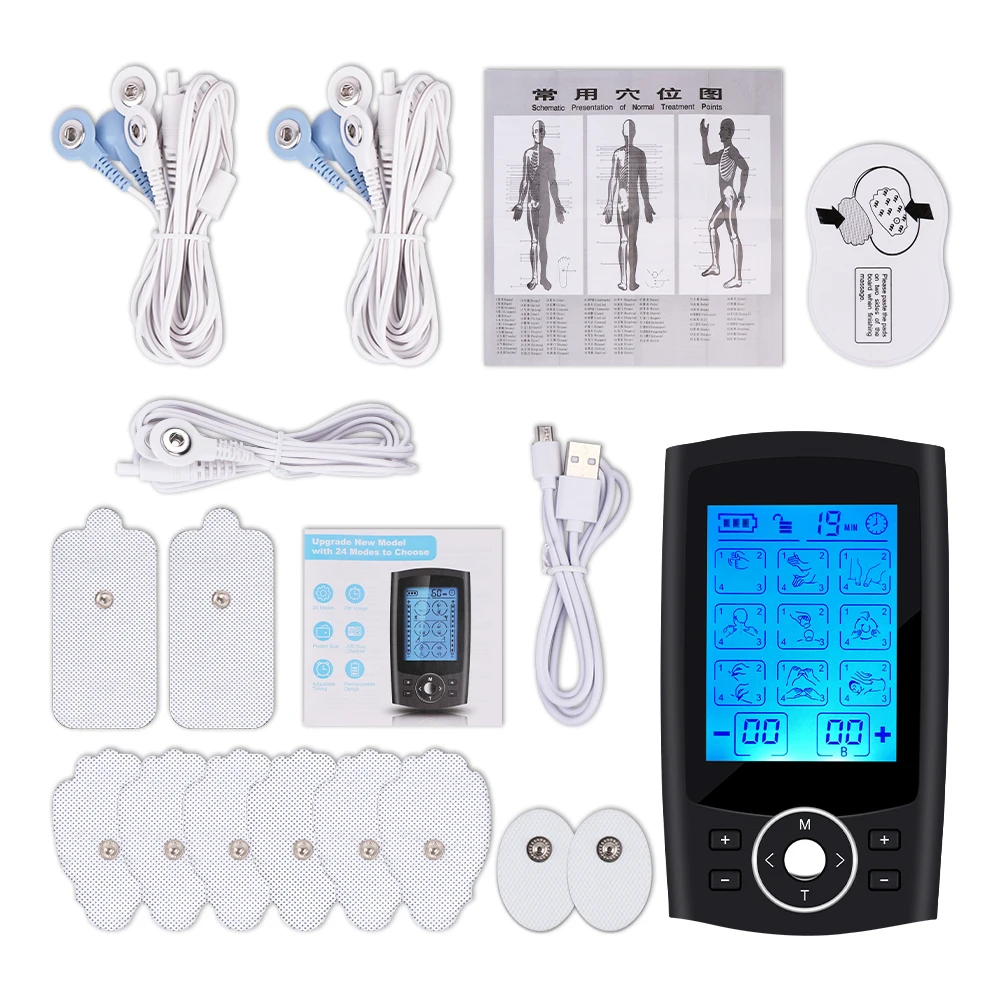 

36 Modes Tens Unit EMS Therapy Muscle Stimulator Electric Stimulation Massager Pain Relief Adjustable Lightweight LCD Display