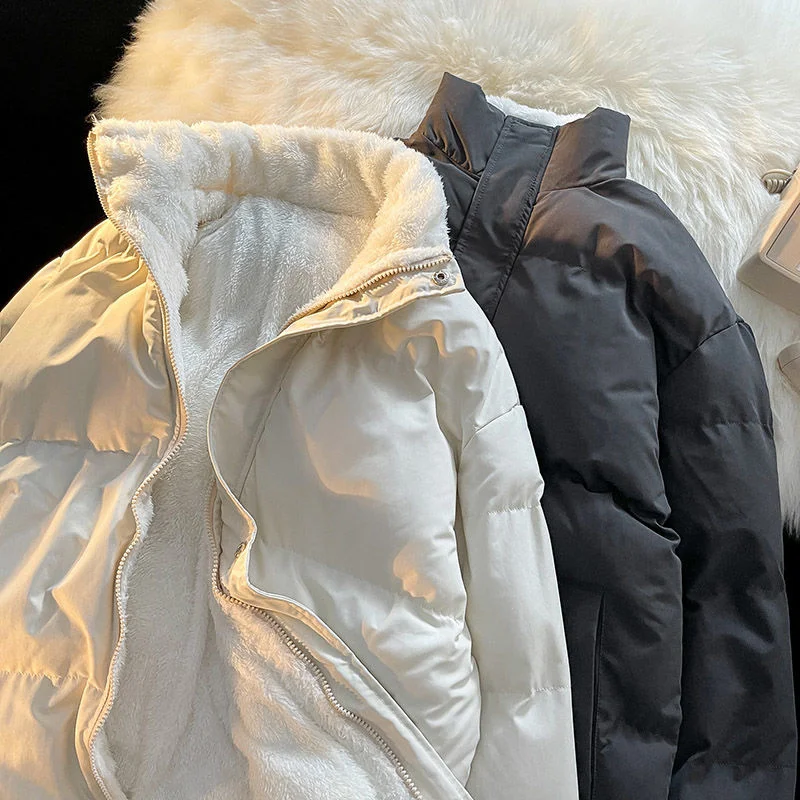 Winter Fleece Thicke Jacket Men Warm Fashion 5-color Casual Down Jacket Men Korean Loose Short Coat Mens Parker Clothes M-3XL