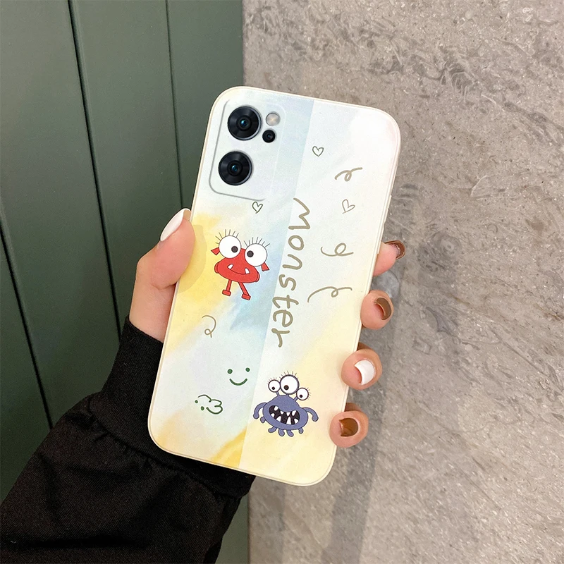 

Phone Case For Oppo Reno7 Z Reno6 Z Reno6 Lite Reno5 Z Reno4 Z Reno4 F Reno4 Lite Reno3 Square Painting Love Heart Cover