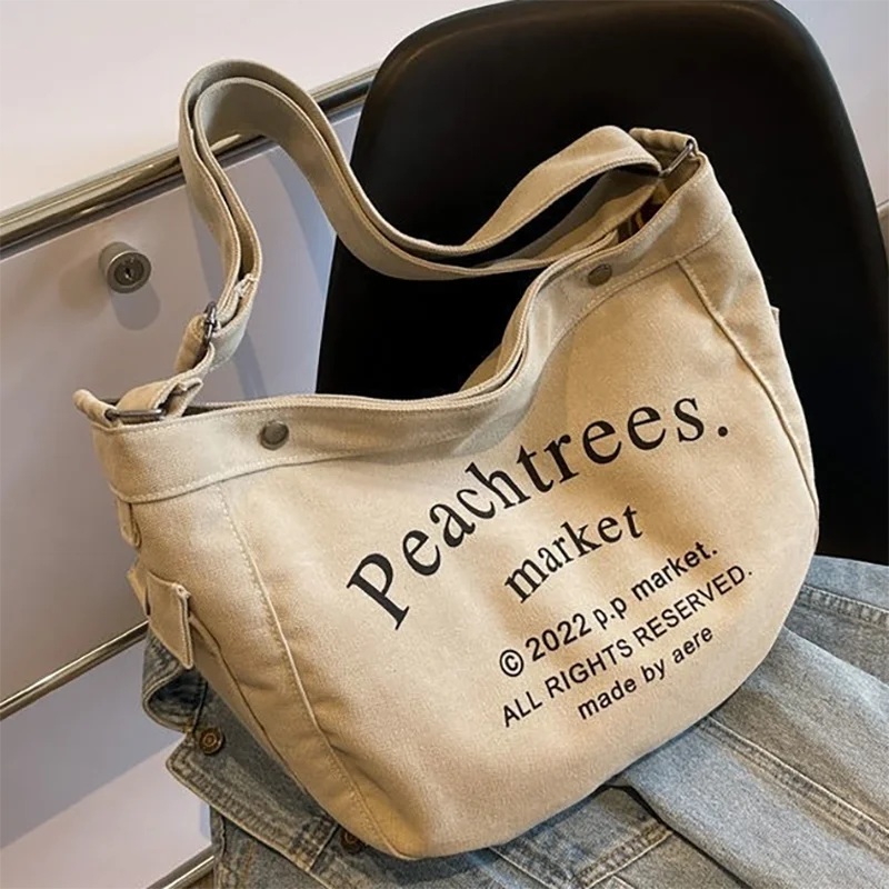 HAEX Casual Street Tote Bag Femme Vintage Large Capacity Women's Bag 2022 Trend Daily Students Hasp Book Crossbody Bolso Mujer