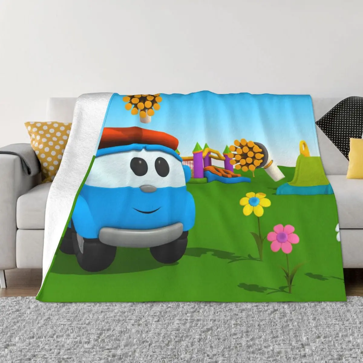 

TV Movies Shows Leo The Truck Blanket Flannel All Season Cartoon Ultra-Soft Throw Blankets for Bedding Couch Bedding Throws
