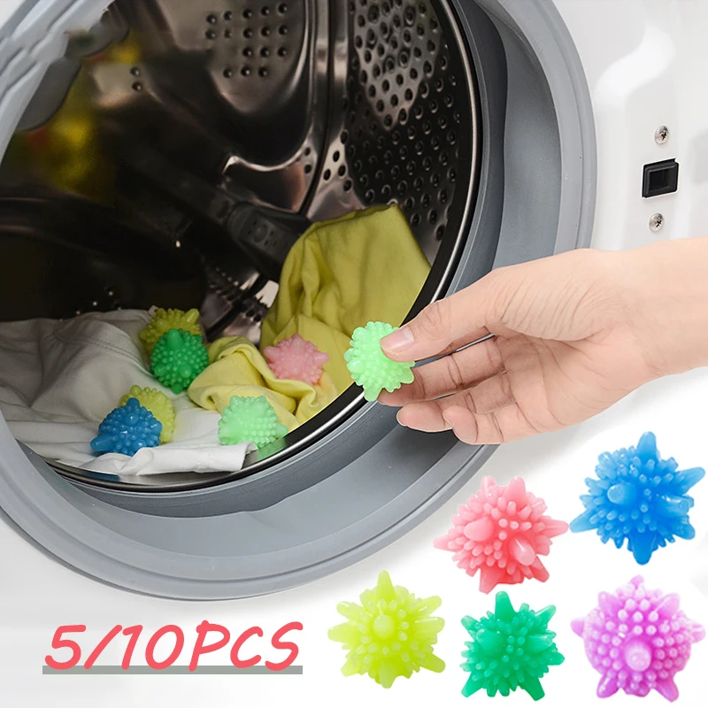 

5/10pcs Laundry Balls Reusable Home Washing Machine Clothes Softener Starfish Shaped Remove Dirt Clean PVC Solid Laundry Balls