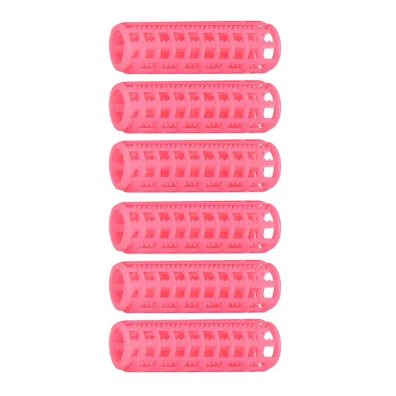 

48 Pcs Pink Plastic DIY Hair Styling Roller Curlers Clips