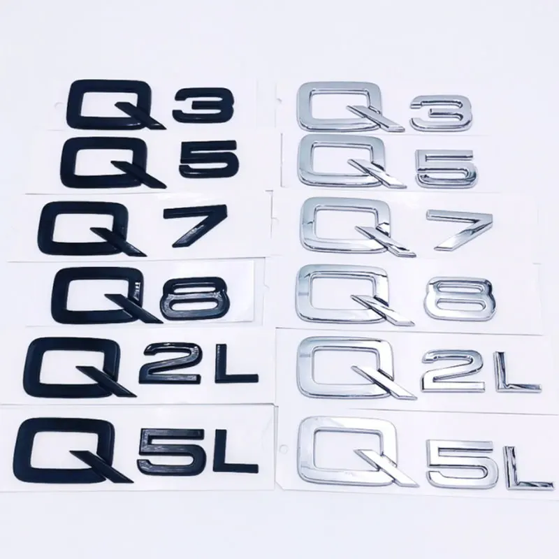 For Audi Q series Q3 Q7 Q8 Q2L Q5L letter car sticker displacement number rear trunk modification accessories decorative decals