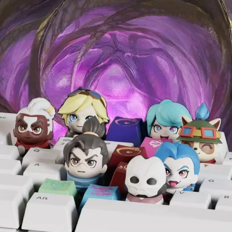 Фото Колпачки для клавиш League of Legends BlindBox Yasuo Gwen Ekko Ahri Jinx Seraphine Jhin Teemo Ezreal Original №2