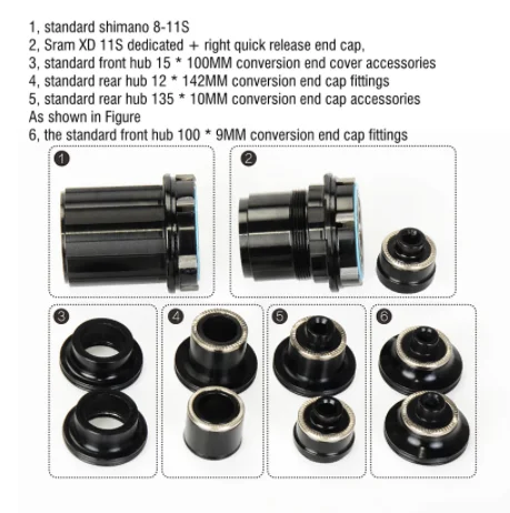 Koozer 12 Speed MS XD HG FreeHub Hub Caps XM490 15/9x100 10x135 MTB Bicycle Converters End Cap Adapter QR THRU Adaptor on - Преобразователь крышки втулки Koozer 12 Speed MS XD HG FreeHub XM490 15/9x100 10x135 для горного велосипеда QR THRU Адаптер.
