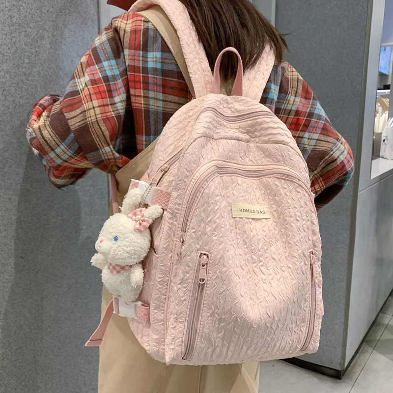 

High Quality Women Backpack Female Travel Bag Rucksack Schoolbag for Teenage Girls Boys Solid Color Bookbag Mochila 2023