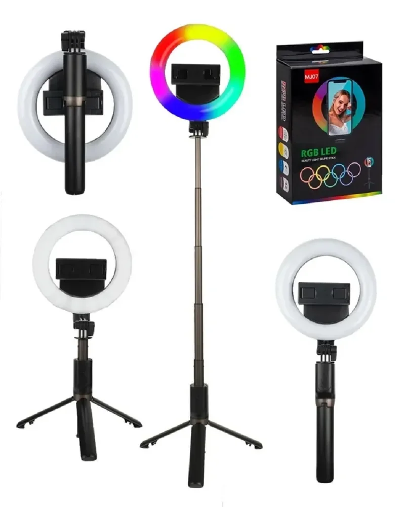 

Штатив-монопод MJ07 с кольцевой RGB лампой 16 см zKissfashion, Bluetooth пульт