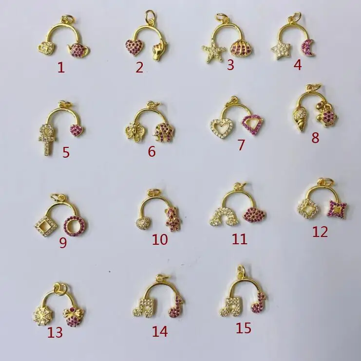 

2 шт., медные Подвески в форме сердца, вишни