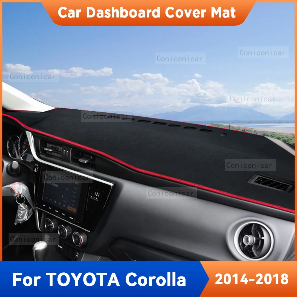 

Коврик для приборной панели автомобиля TOYOTA Corolla 2014-2018, Солнцезащитный коврик, анти-УФ аксессуары для интерьера, защитные коврики