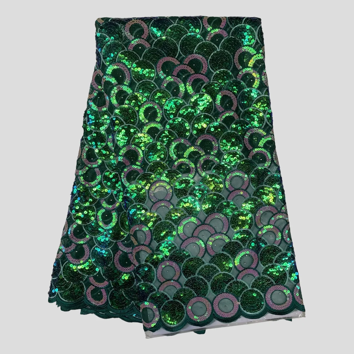 Золотисто-зеленый свадебный африканский тюль с блестками поделки кружево для