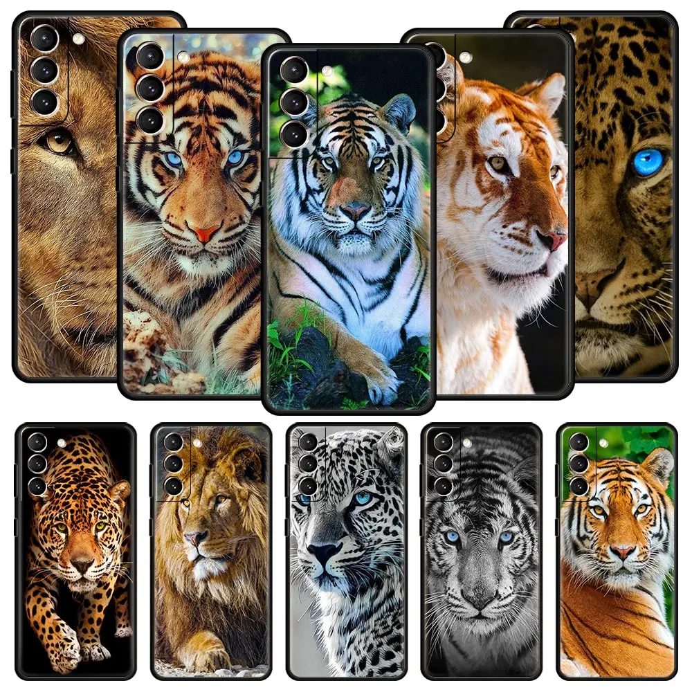 

Tiger Lion Leopard Phone Case For Samsung Galaxy S23 S22 Ultra S20 S21 FE 5G S10 S9 Plus S10E S8 S7 Edge Pattern Cover Bumper
