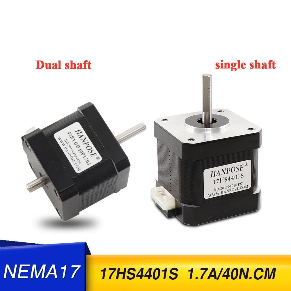 

Free Shipping 1 Piece 1.8 Degree Nema17 Stepper Motor 40N.CM Torque 1.5A Current 17HS4401S 2 Phase 4 Leads CNC Laser 3D Printer