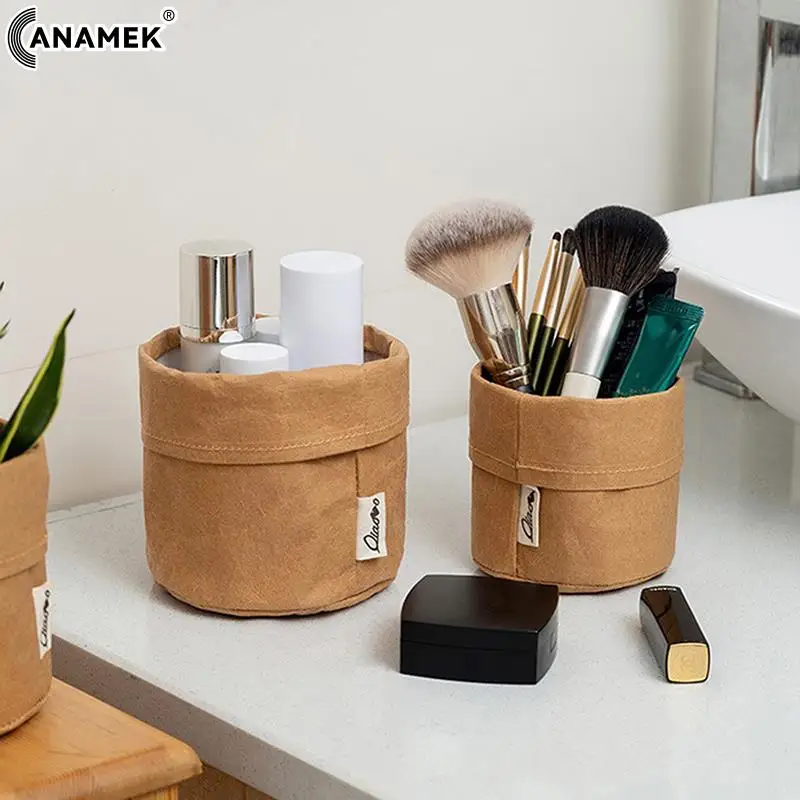 

Сумка для хранения из крафт-бумаги водонепроницаемый цветочный горшок, органайзер для всякой всячины, многоразовый герметичный бумажный к...