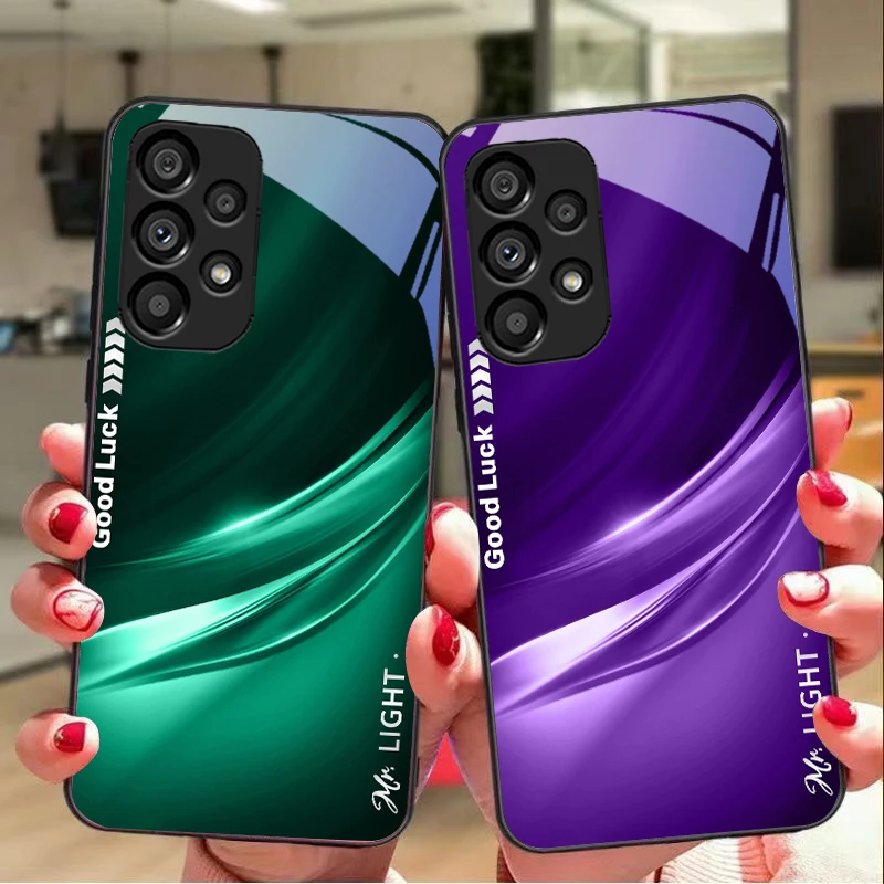 Фото Мягкий зеленый градиент для Samsung S25 S8 S9 S10 S20Ultra S21 Pro S22 Plus S23 FE S24 Ultra S25 Edge S25Ultra стеклянный чехол для телефона №3