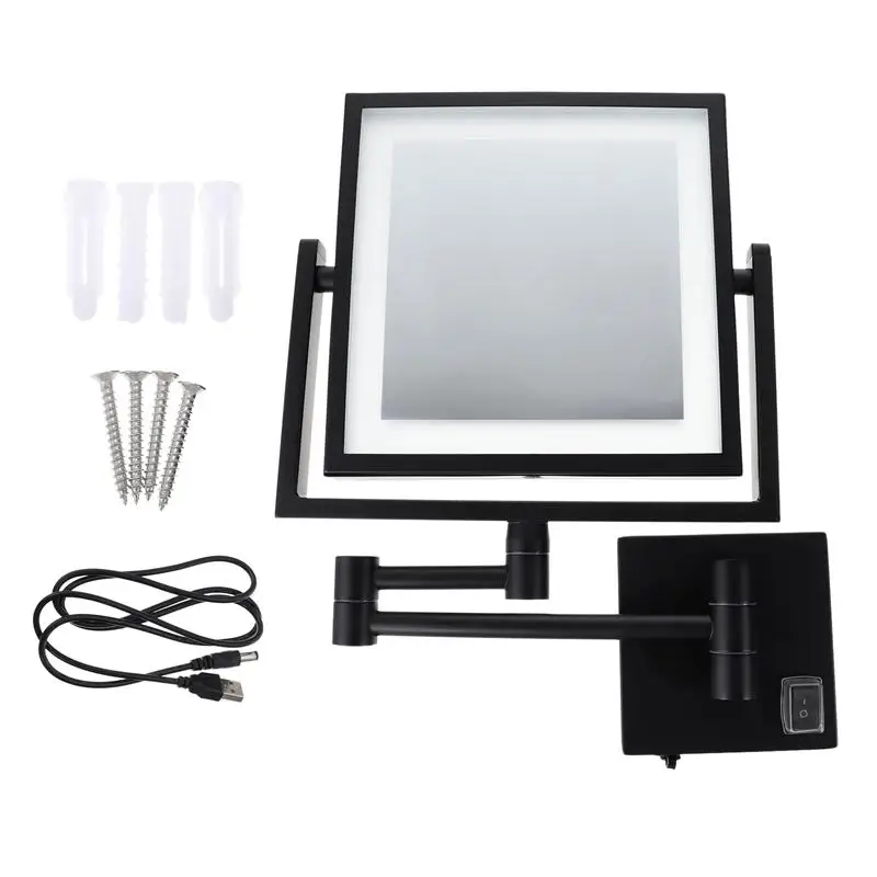 

1pc Folding Lighting Wall Mirror Convenient Folding Bathroom Makeup Mirror Cosmetics Mirror