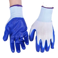 13 pin white gauze blue orchid dipped nitrile gloves semi glue hanging glue labor site work labor protection protective gloves