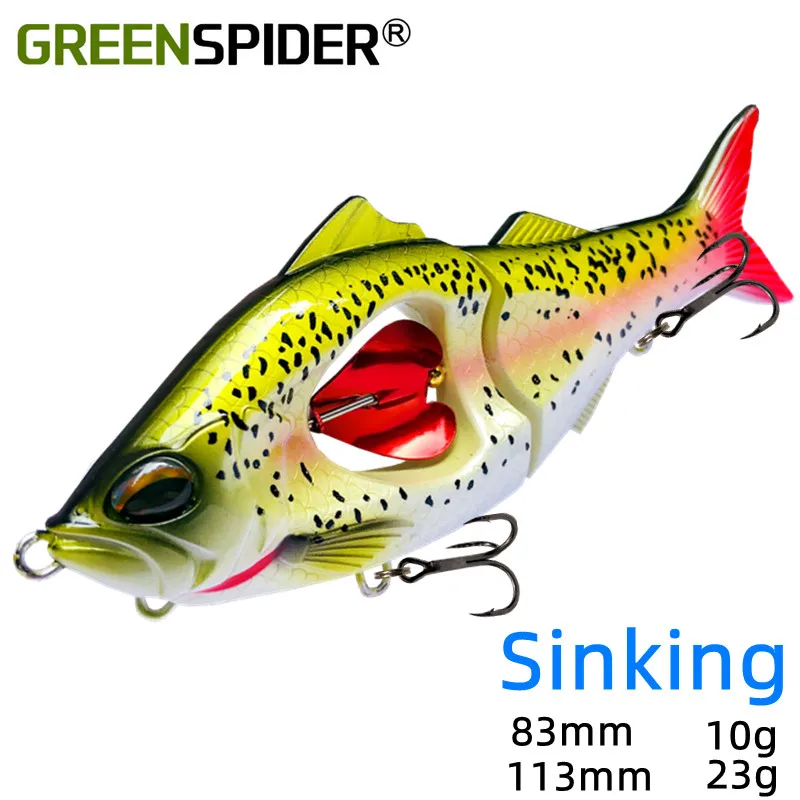 GREENSPIDER Новая 10г 23г Пропеллер соединенный приманка затопляющаяся Swimbait искусственная рыболовная приманка Jerkbait Crankbait Hard on.