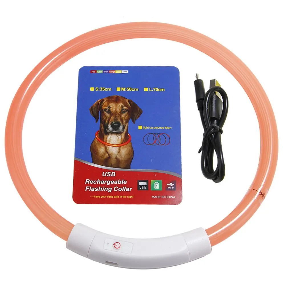

1pc LED Usb Dog Collar Rechargeable LED Charging Tube Flashing Night Dog Collars Glowing Luminous Safety Pets Dog Collar