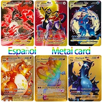 spanish pokemon metal card vmax original pikachu charizard gold game collection cards