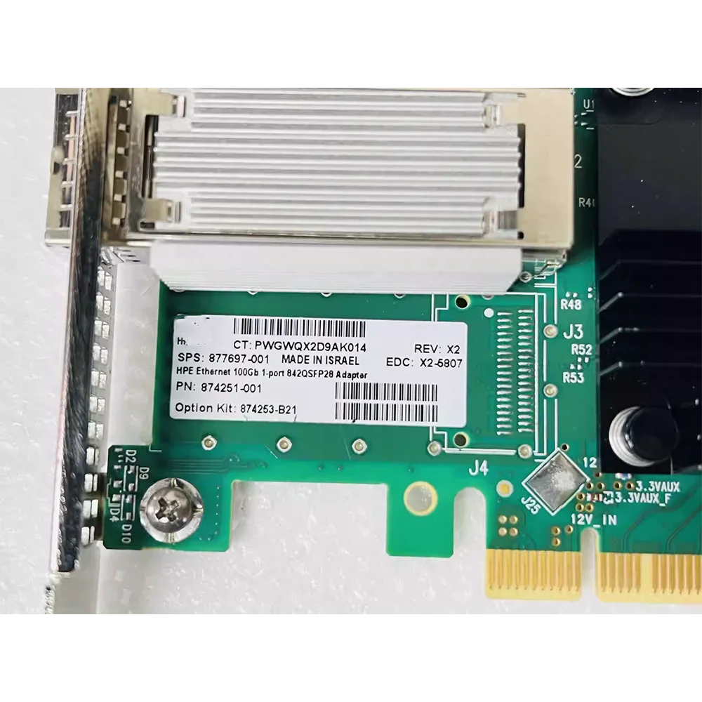Для сетевой карты HPE Ethernet 100 ГБ 842QSFP28 877697 -001 874253 -B21