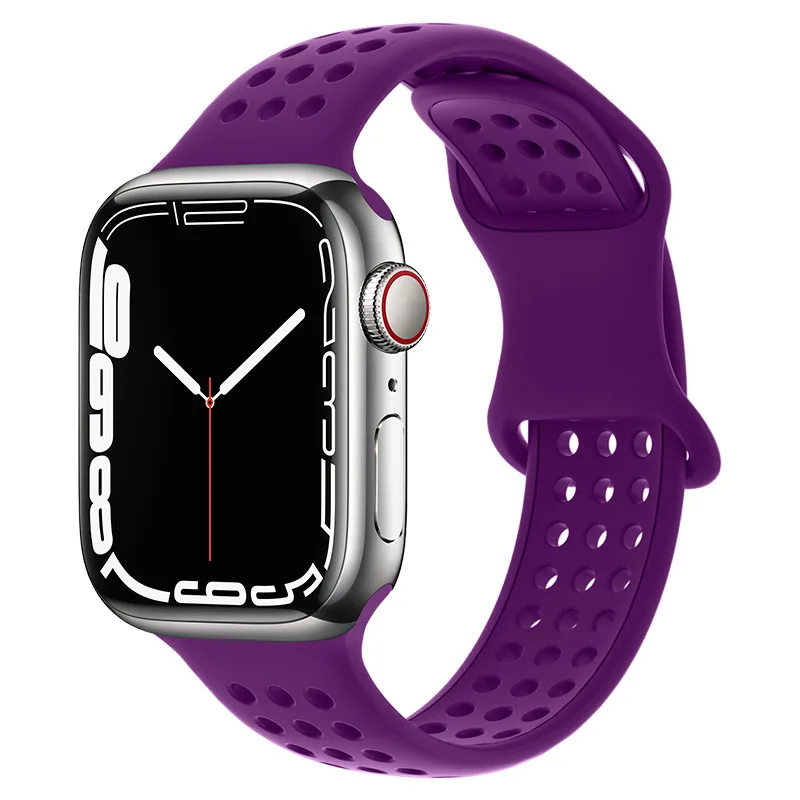 Ремешок силиконовый Correa для Apple Watch Band 44 мм 40 Воздухопроницаемый браслет iWatch 42 38
