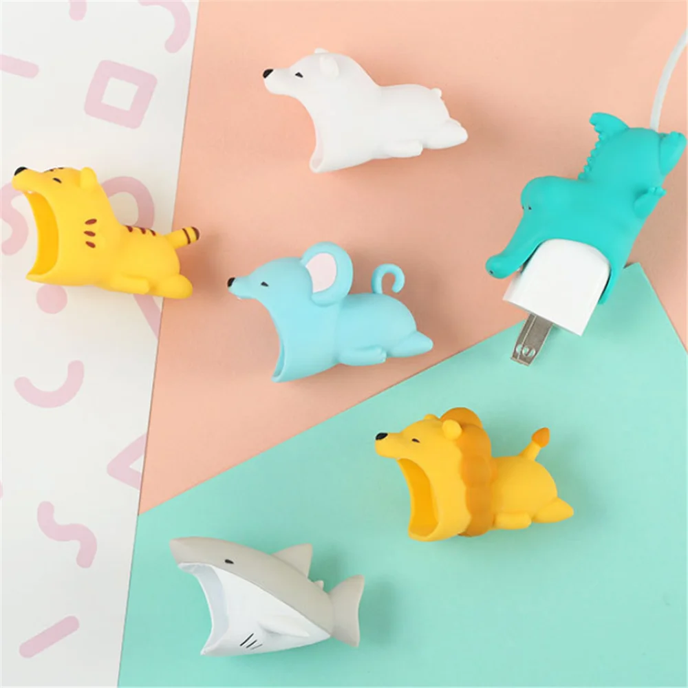 

Cartoon Animal Cable Winder Data Line Charger Anti-breaking Protector Kawaii Cable Organizer Desk Accessories Office Supplies