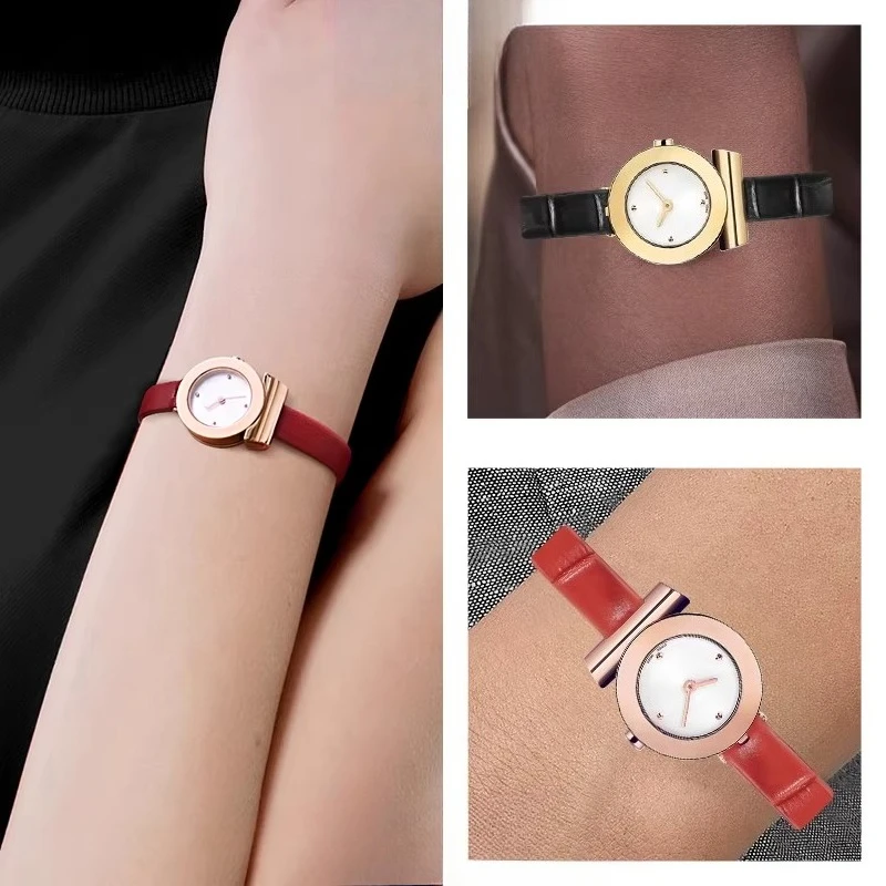 Фото Кожаный ремешок для часов 8 мм, одинарный вогнутый, в стиле Ferragamo Gancino, для оригинальных часов F43030017/20017, женский. №2