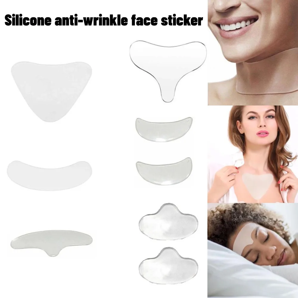 Многоразовые силиконовые накладки подушечки против морщин для лица лба шеи глаз