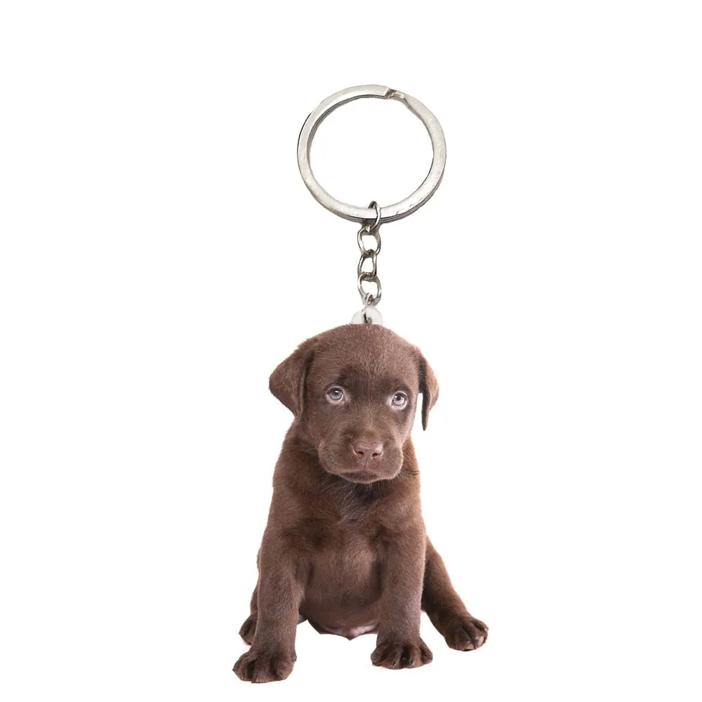 

Baby Dog Acrylic Cute Love Pet Keyring Not 3D Fashion Keychains Men Key Chain Ring Boyfriend Gift Gifts for Women 2D Keyring