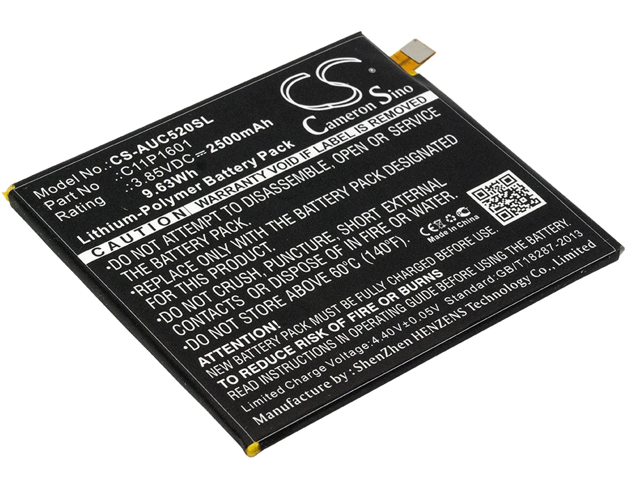

CS Mobile SmartPhone Battery for Asus ZenFone 3 5.2 3 Dual SIM Global LTE ZE520KL fits 0B200-02160000 C11P1601 2500mAh/9.63Wh