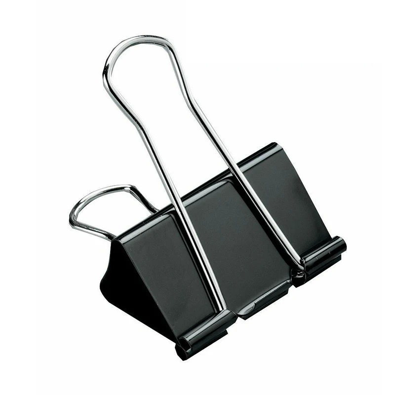 

Paper Clip Paper Document Black Grip Clamps Metal Office School Stationery Foldback Clips Office Organization Binder Clips