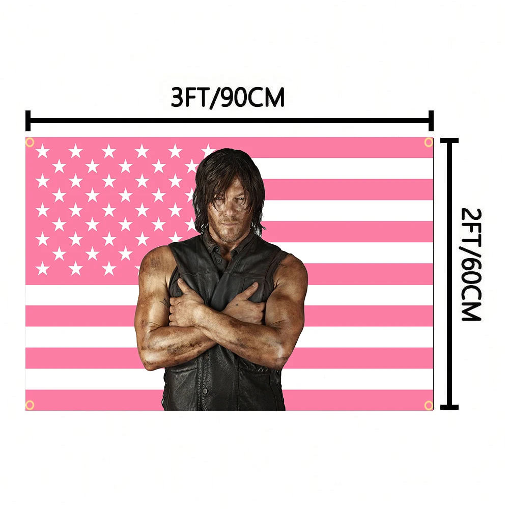 3X5FT Флаг Нормана Редуса Daryl Dixo Розовый Американский Ходячие Мертвецы Плакат