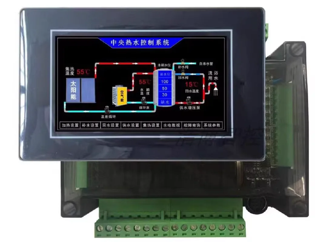 

Контроллер солнечной системы горячей воды Plc/отопительный/котел/счетчик воды/сменный резервуар для воды/контроль температуры/дистанционное управление