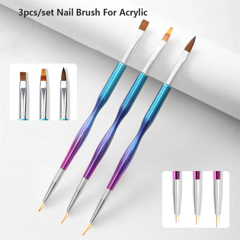 

3 шт., ультратонкие Кисти для маникюра во французском стиле