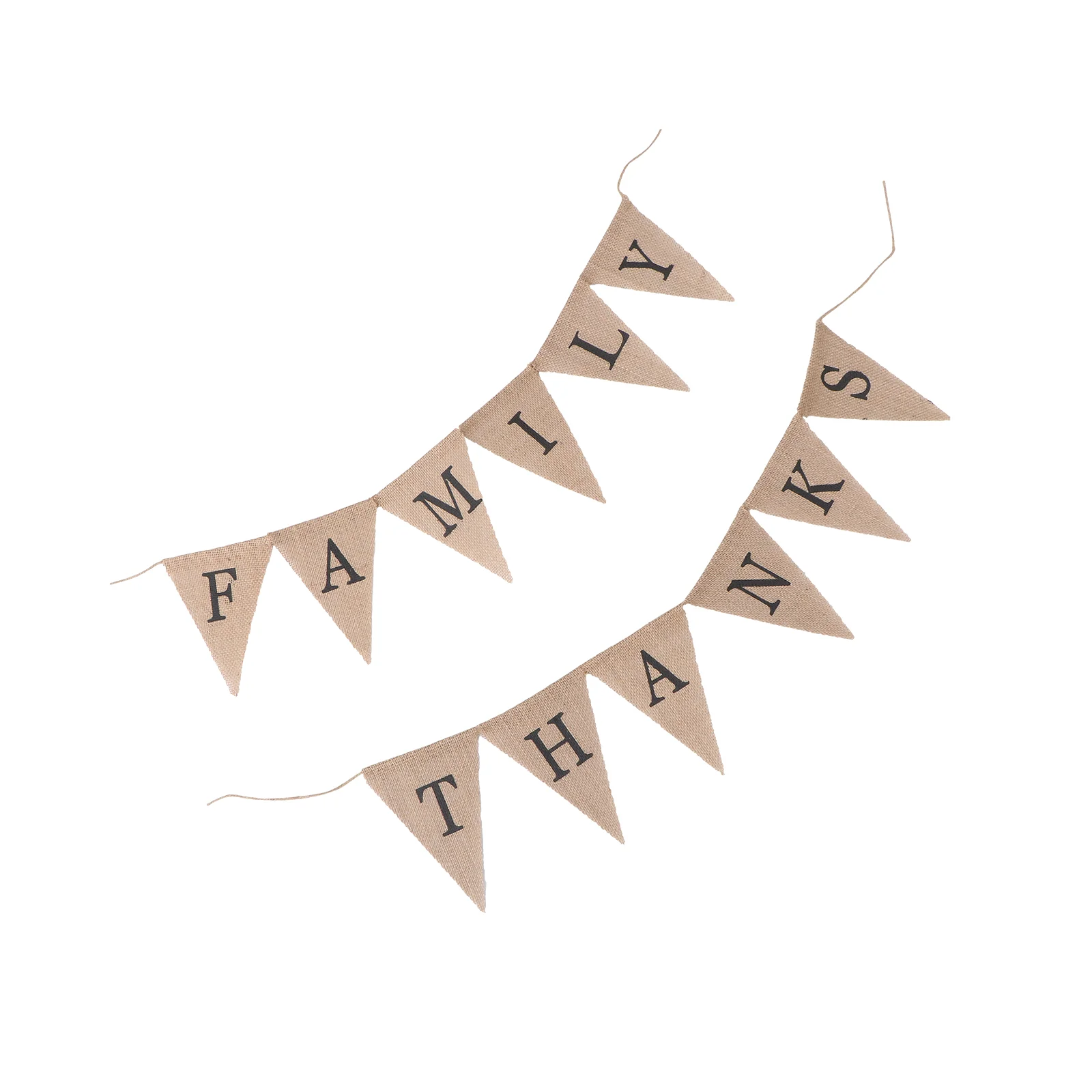 

1pcs Bunting Banner Jute Decorative Thanks Family Letters Flags for Thanksgiving Party Supplies