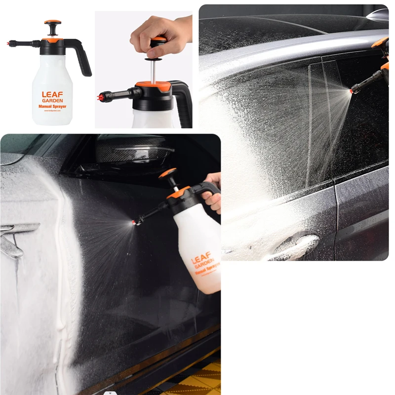 

1.5/2L Handheld car wash sprayer manual plastic air pressure sprayer foam spray nozzle auto pressure watering can