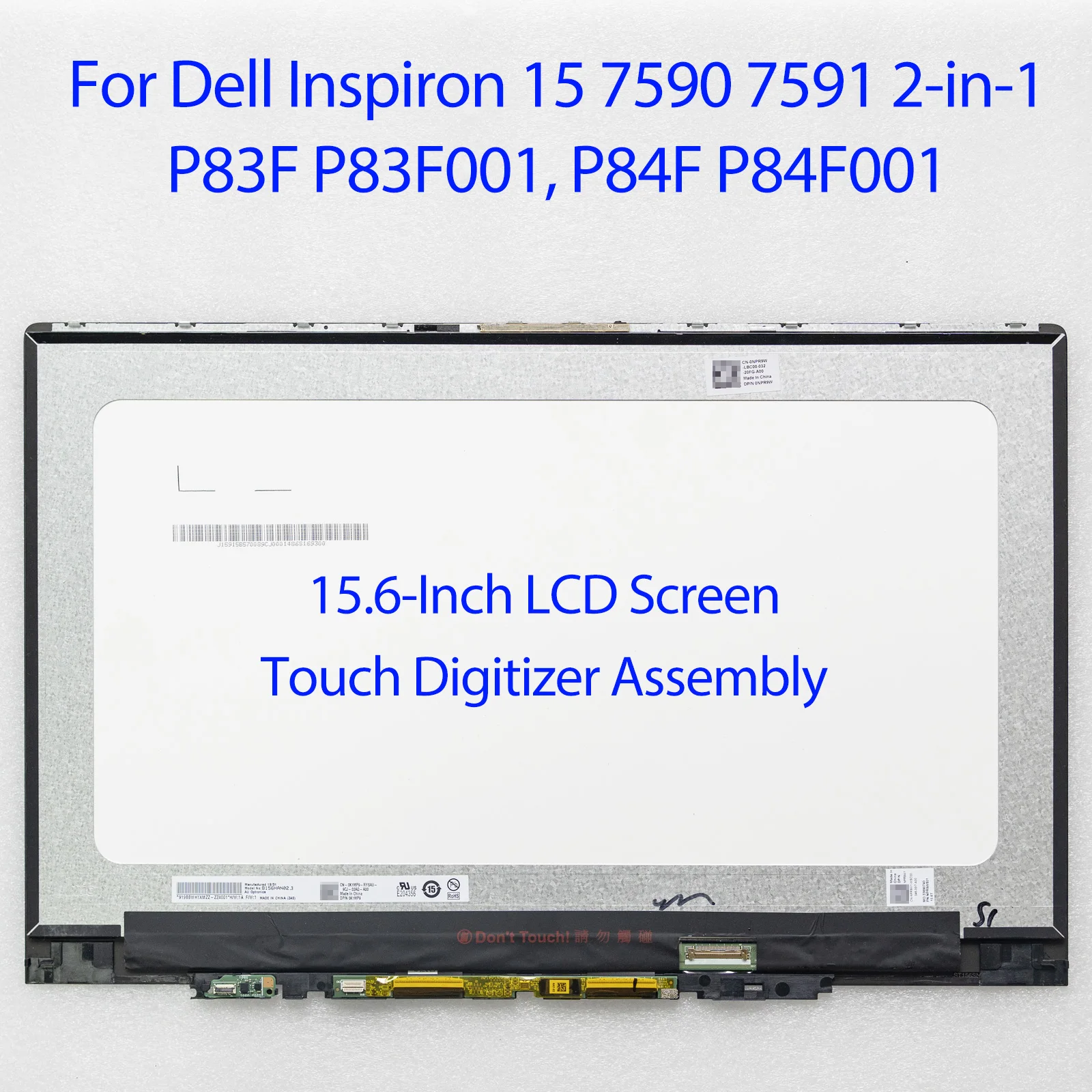 15 6-дюймовый ЖК-дисплей с сенсорным экраном в сборе для Dell Inspiron 7590 7591 2-в-1 P83F P83F001 P84F