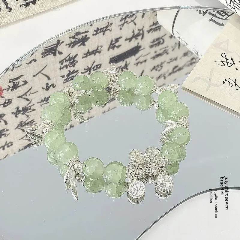 Элегантный роскошный нишевый женский браслет Зеленое поле Королева Бабочка