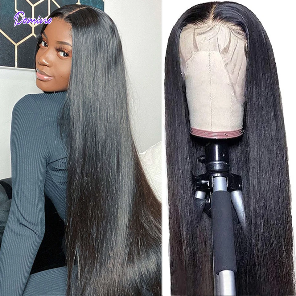 DOMINO Lace Front Human Hair Wigs Human Hair Wig 13X4 Transparent Lace Frontal Wigs Peruvian Straight Lace front wig