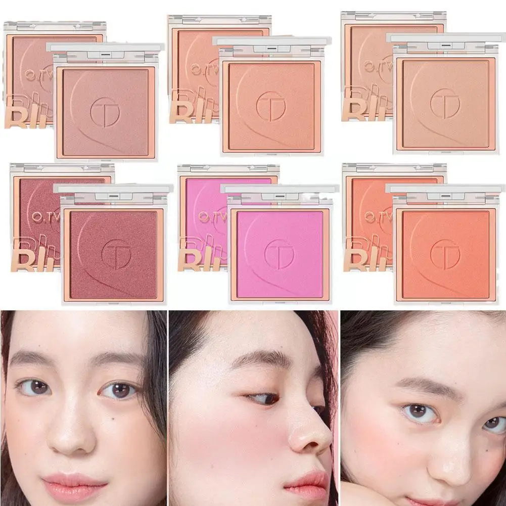 

Silky Smooth Matte Blush Palette 6 Colors Natural Long-lasting Highlighter Blusher Pink Cosmetics Cheek Korean Makeup Peach J4O8