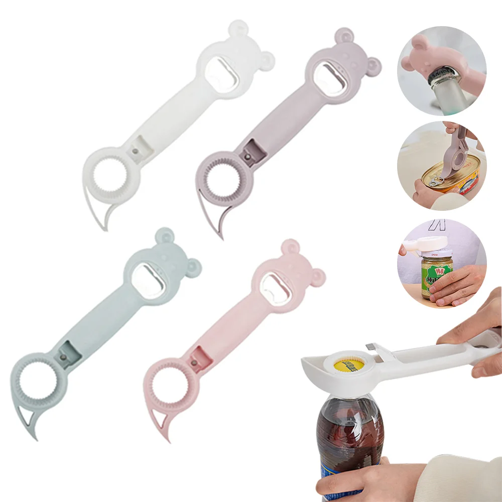 

New 4 In 1 Beer Bottle Opener Multifunctional Manual Bottle Corkscrew Home Cap Screwing Device Can Openers Kitchen Bar Tools