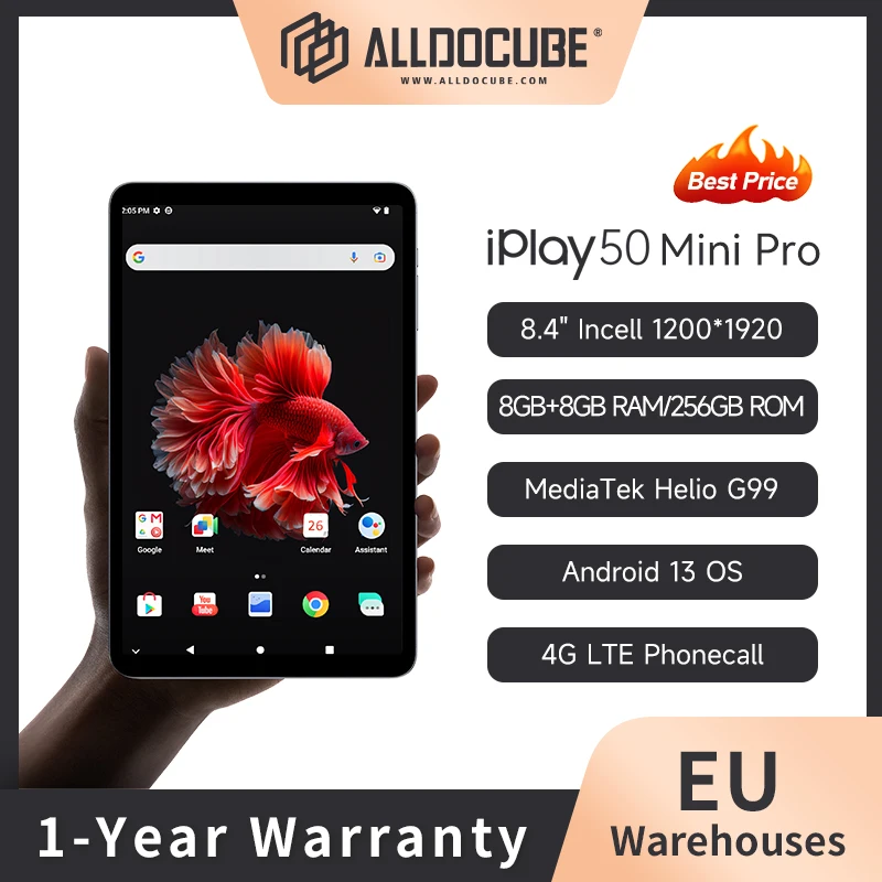 Планшет Alldocube iPlay 50 Mini Pro, 8,4 дюйма, Android 13, Helio G99, 16 Гб (8 ГБ + 8 ГБ), 256 ГБ ОЗУ, FHD 1920x1200, Dual 4GLTE 5GWiFi/BT5.2