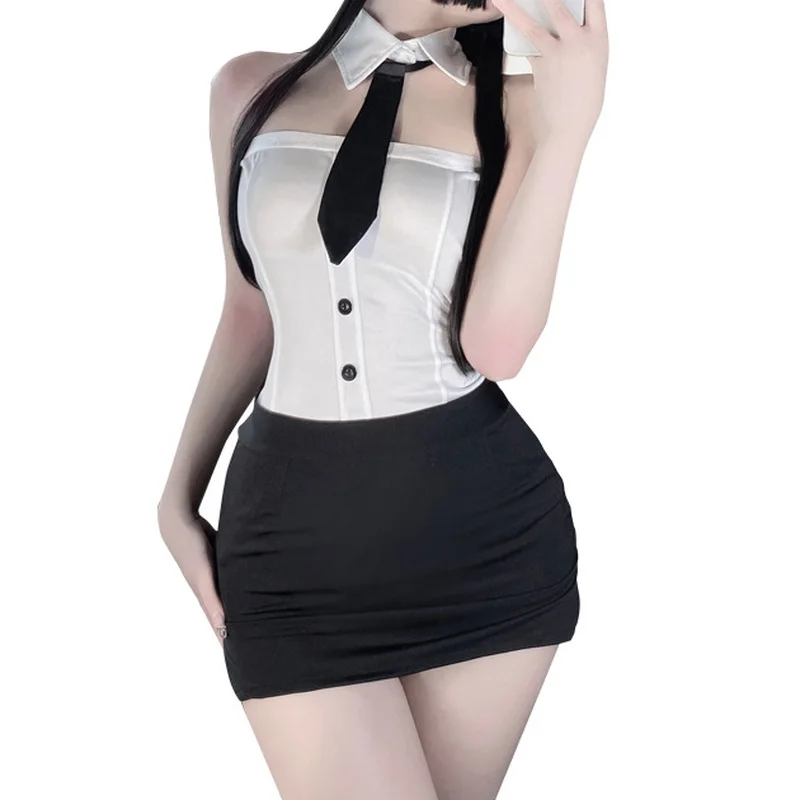 Сексуальное нижнее белье Miss костюм для секретаря Женская юбка-футляр мини-юбка
