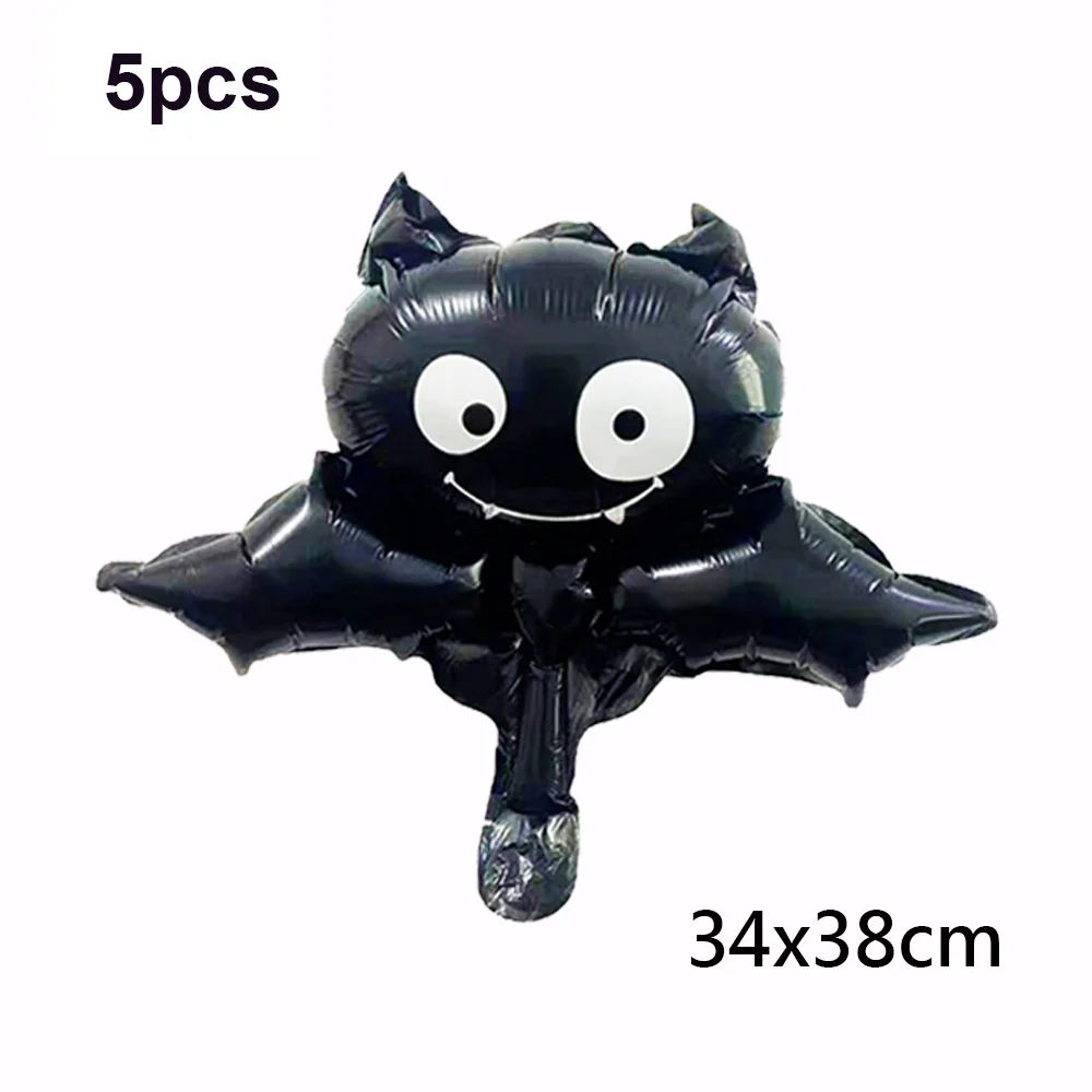 

5PCS Хэллоуин фольга воздушные шары летучие мыши полиэфирная пленка воздушные шары милые черные летучие мыши воздушные шары Хэллоуин реквизит домашний декор детские подарки